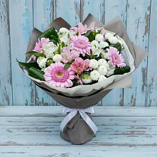 Букет цветов из:  Герберы, Альстромерии и Хризантемы #REPLACE_PRED# Молочные Дворы