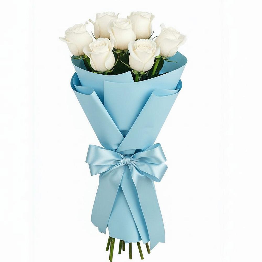 Букет 7 белых роз Проуд в Молочные Дворы