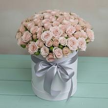 Цветочная композиция из Розы в шляпной коробке в Молочные Дворы