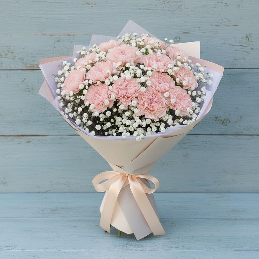 Букет цветов из: Гвоздики в Молочные Дворы