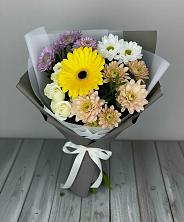 Букет цветов из:  Розы, Герберы и Хризантемы в Молочные Дворы