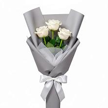 Букет 3 белые розы в Молочные Дворы