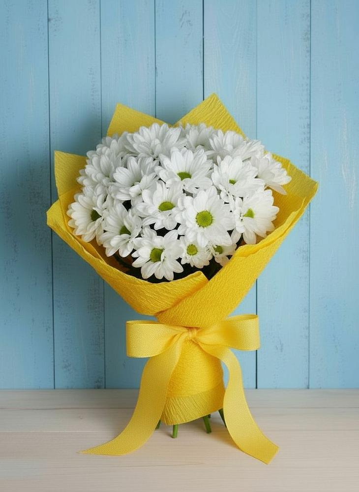 Букет цветов из: Хризантемы в Молочные Дворы