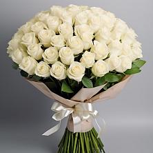 Букет 101 беля роза Белоснежка в Молочные Дворы