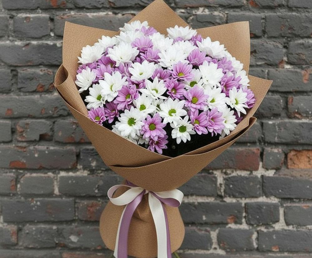 Букет цветов из: Хризантемы в Молочные Дворы