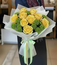 Букет цветов из:  Хризантемы и Розы в Молочные Дворы