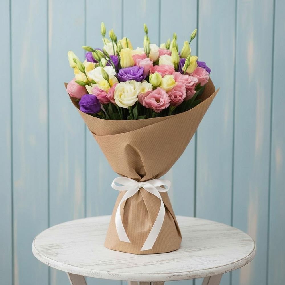 Букет цветов из: Лизиантусы в Молочные Дворы