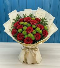 Букет цветов из:  Розы и Хризантемы #REPLACE_PRED# Молочные Дворы