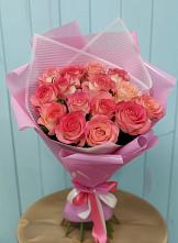 Букет 15 Розовых роз Равель #REPLACE_PRED# Молочные Дворы