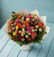 Букет Микс из разноцветных кустовых роз #REPLACE_PRED# Молочные Дворы